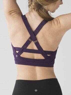 Lululemon Pure Practice Bra Deep Zinfandel Purple Luxtreme Longline Crop Top 4